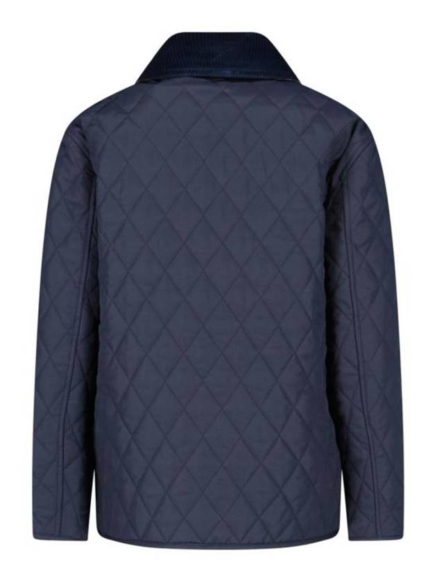 Corduroy Collar Quilted Jacket Navy - BURBERRY - BALAAN 3