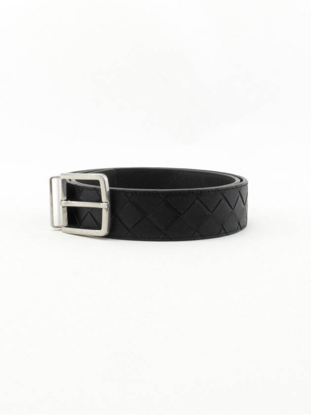 Intrecciato Reversible Leather Belt Black - BOTTEGA VENETA - BALAAN 3