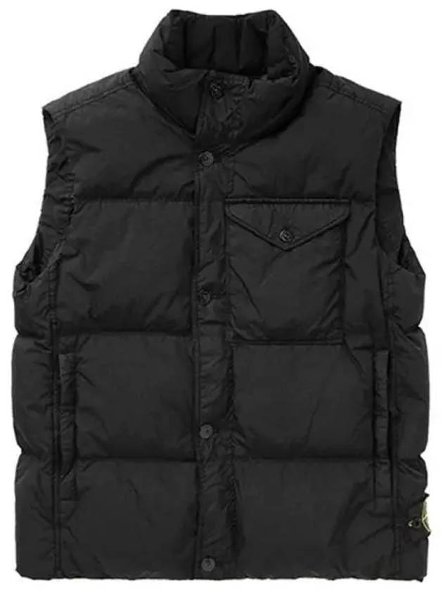 Wappen Patch Garment Dyed Kring Clips Down Vest Black Men s Jacket 271926 - STONE ISLAND - BALAAN 1