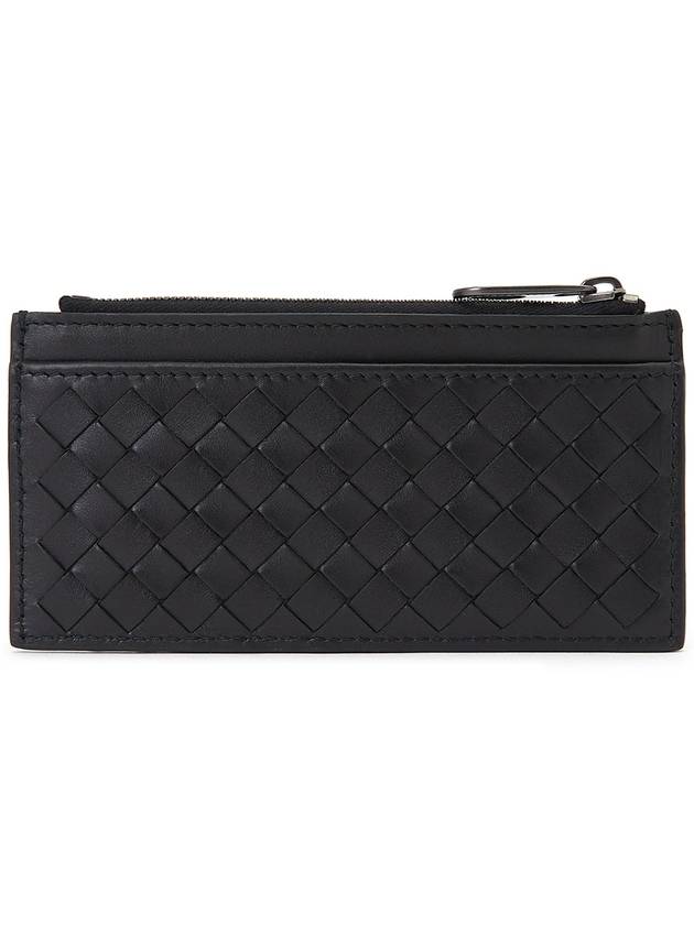 Intrecciato Zipper Card Wallet Black - BOTTEGA VENETA - BALAAN 4