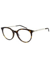 Eyewear Havana Round Blue Light Lens Eyeglasses Brown - SAINT LAURENT - BALAAN.