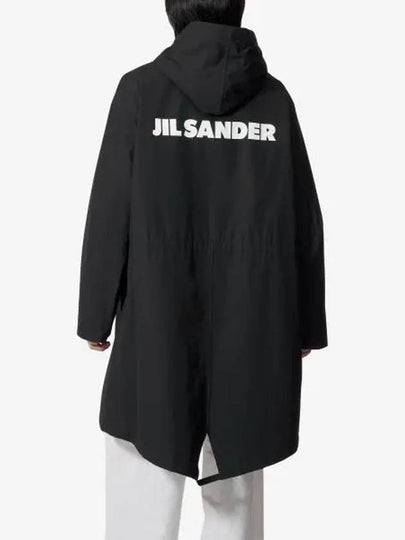 Back Logo Print Hooded Jacket Black - JIL SANDER - BALAAN 2