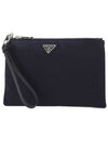 triangle logo strap pouch bag navy - PRADA - BALAAN.