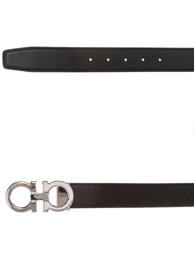 FERRAGAMO Logo Belt, Men's, Black - SALVATORE FERRAGAMO - BALAAN 3