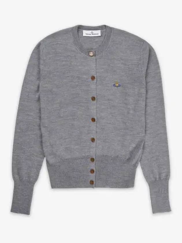 Bea Logo Wool Cardigan Grey - VIVIENNE WESTWOOD - BALAAN 2