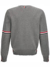 Men's Milan Stitch Armband Crew Neck Knit Top Light Grey - THOM BROWNE - BALAAN 4