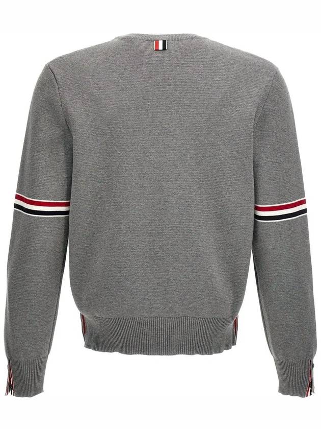 Men's Milan Stitch Armband Crew Neck Knit Top Light Grey - THOM BROWNE - BALAAN 4