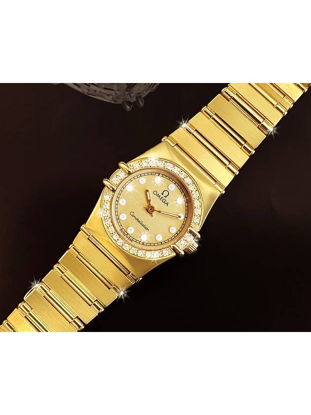 Constellation 12P Bezel Diamond Women s Gold Band Watch - OMEGA - BALAAN 3