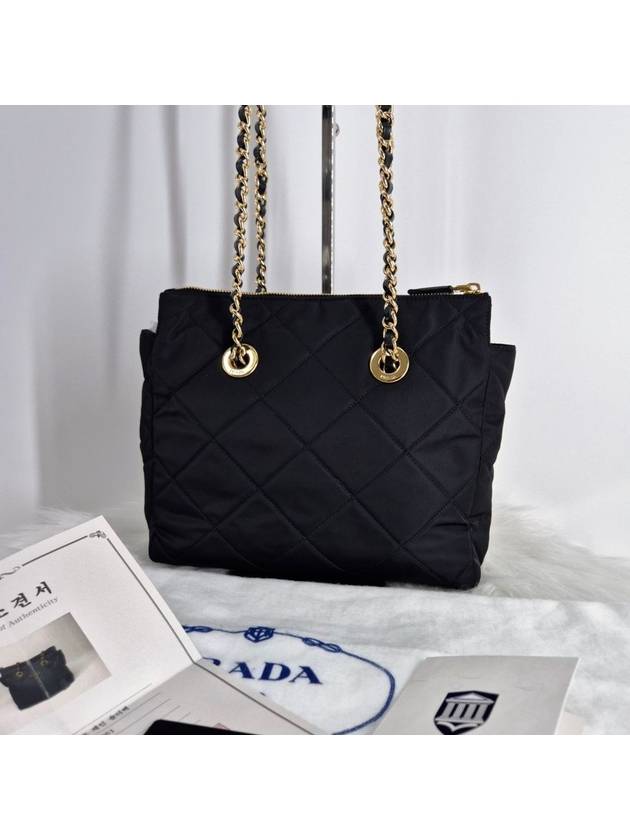 Re nylon triangle logo chain shoulder bag black 1bg468 - PRADA - BALAAN 5