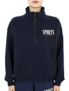 women's sports logo printing halfzip sweatshirt navy QZAW233 NA4 - SPORTY & RICH - BALAAN 2