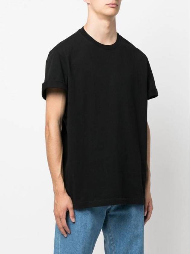 Embroidered Logo Crew Neck Short Sleeve T-Shirt Black - GOLDEN GOOSE - BALAAN 4