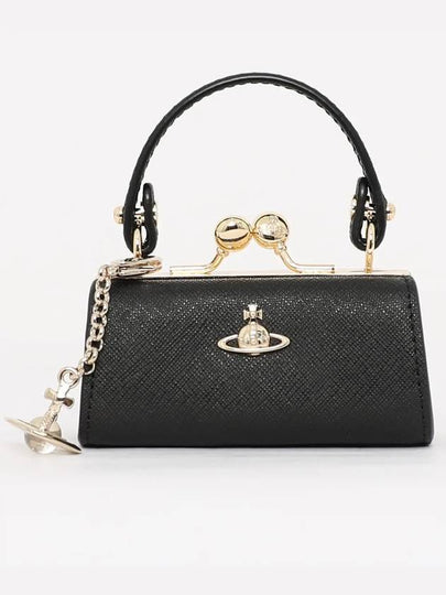 ORB Charm Leather Shoulder Bag Black - VIVIENNE WESTWOOD - BALAAN 2