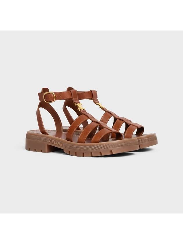 Clea Triomphe Gladiator Chunky Sandals Vegetal Tanning Calfskin Tan - CELINE - BALAAN 3