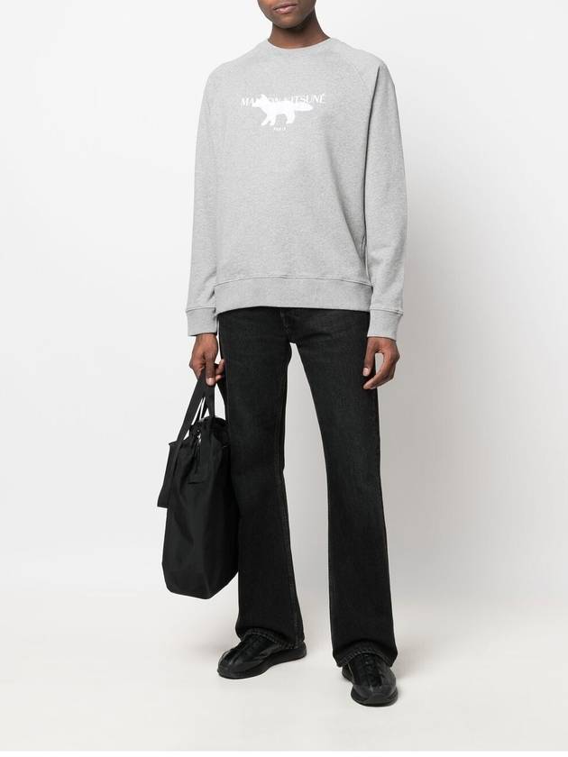 Fox Stamp Logo Cotton Sweatshirt Grey - MAISON KITSUNE - BALAAN 4