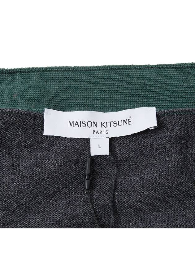 Bold Fox Head Patch Two-Tone Cardigan Grey - MAISON KITSUNE - BALAAN 10