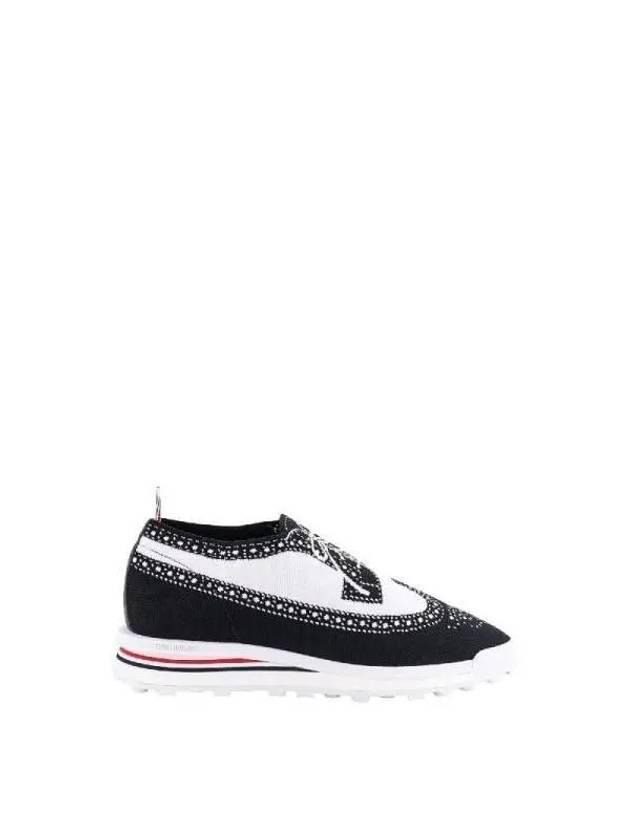 Tech Trompe L'oeil Long Wingtip Low Top Sneakers Black - THOM BROWNE - BALAAN 3