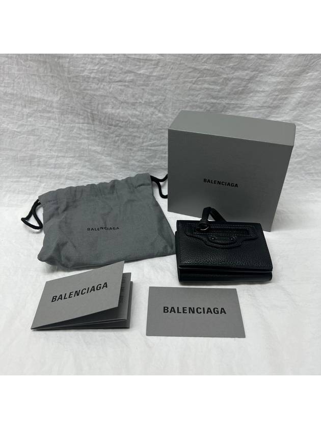 Neo Classic Mini 3-fold Bifold Wallet Black - BALENCIAGA - BALAAN.