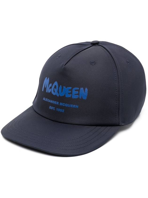 Graffiti Logo Printing Ball Cap Navy - ALEXANDER MCQUEEN - BALAAN 2