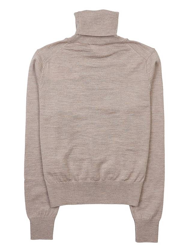 Small Heart Logo Turtleneck Beige - AMI - BALAAN 3