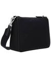 Triangle Logo Re-Nylon Saffiano Leather Shoulder Bag Black - PRADA - BALAAN 4