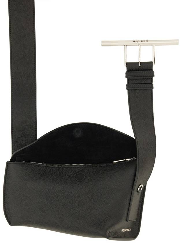 Logo Leather Cross Bag Black - ALEXANDER MCQUEEN - BALAAN 5