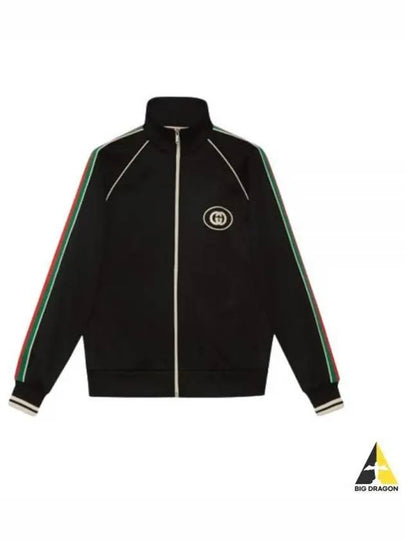 Interlocking G Technical Jersey Zip-up Jacket Black - GUCCI - BALAAN 2