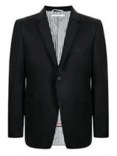 Super 120S Wool Twill Single Breasted Classic Jacket Black - THOM BROWNE - BALAAN 2