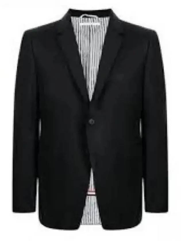 Super 120S Wool Twill Single Breasted Classic Jacket Black - THOM BROWNE - BALAAN 2