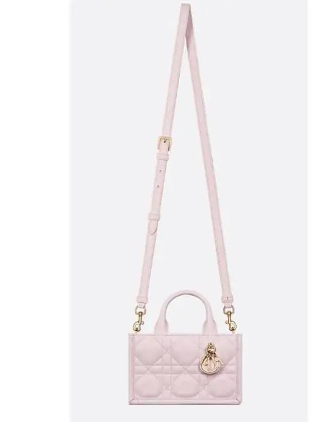 Macrocannage Calfskin Strap Mini Book Tote Bag Blush Pink - DIOR - BALAAN 4