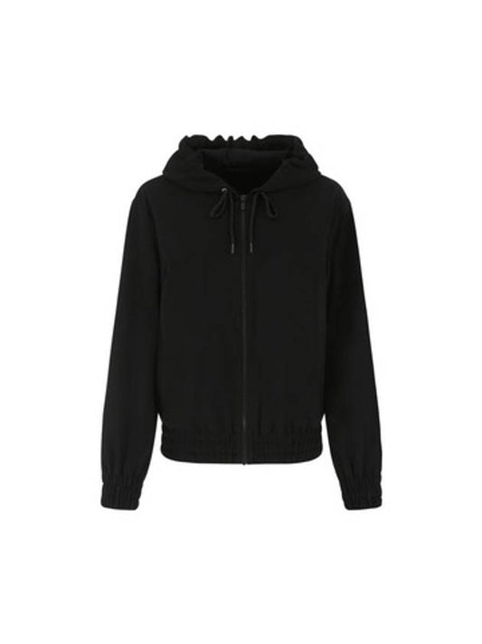 Women's Caddy Hooded Zip-Up Black - MIU MIU - BALAAN 1