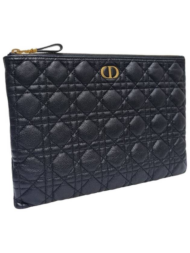 Women s S5086UWHC Caro Large Black Cannage Daily Pouch Clutch Bag Strap - DIOR - BALAAN 3