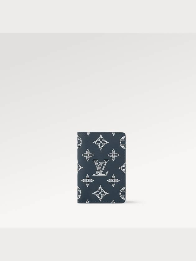 Monogram Pocket Organizer Card Wallet Navy - LOUIS VUITTON - BALAAN 8