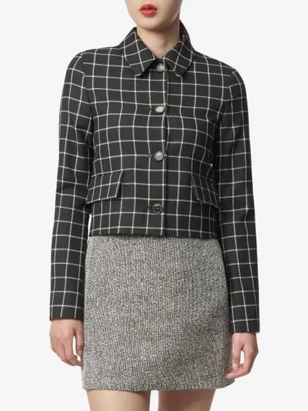 Checked Wool Jacket Black - MARNI - BALAAN 2