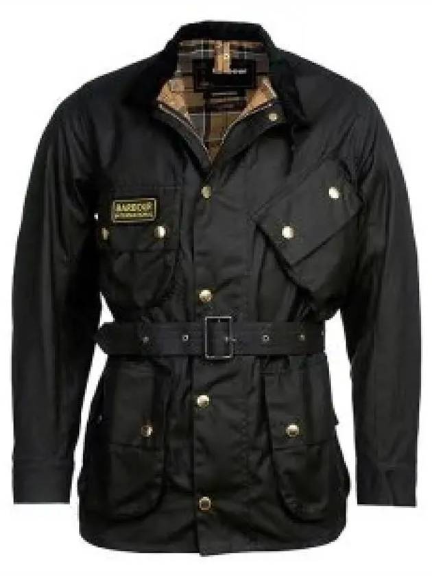 Men's International Original Wax Belt Jacket Black - BARBOUR - BALAAN 2