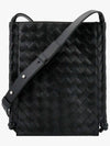 Intrecciato Flat Loop Small Cross Bag Black - BOTTEGA VENETA - BALAAN 3