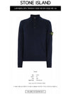 High Neck Half Button Lambswool Knit Top Navy - STONE ISLAND - BALAAN 3