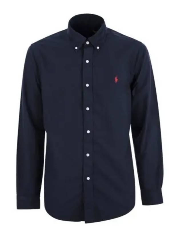 Embroidered Pony Logo Long Sleeve Shirt Navy - POLO RALPH LAUREN - BALAAN 2