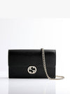 GG Interlocking Chain Strap Cross Bag Black - GUCCI - BALAAN 3