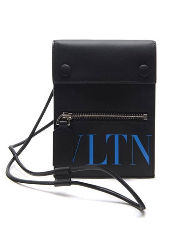 Logo Print Strap Pouch Bag Black - VALENTINO - BALAAN 1