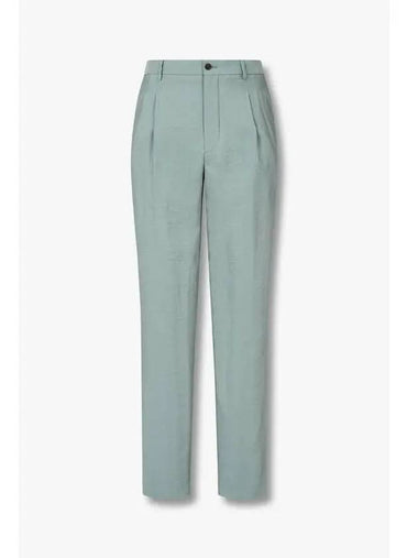 Men s Two Tuck Pleated Twill Pants Blue Green - GIORGIO ARMANI - BALAAN 1