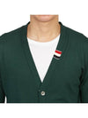 Men's Jersey Stitch V-Neck Cardigan Green - THOM BROWNE - BALAAN 10