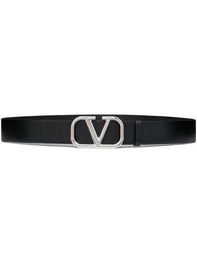 Garavani Logo Signature Belt Black - VALENTINO - BALAAN 2