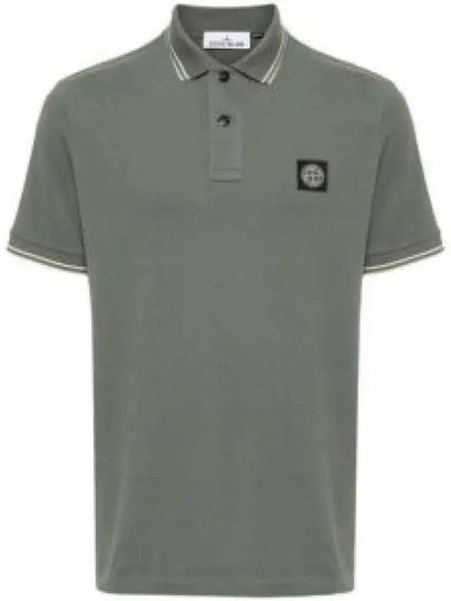 Stretch Cotton Pique Short Sleeve Polo Shirt Dark Green - STONE ISLAND - BALAAN 2