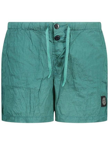 Wappen Patch Nylon Metal Swim Shorts Aqua Blue - STONE ISLAND - BALAAN 1