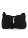 5 A 7 Regenerated Nylon Shoulder Bag White Black - SAINT LAURENT - BALAAN 1