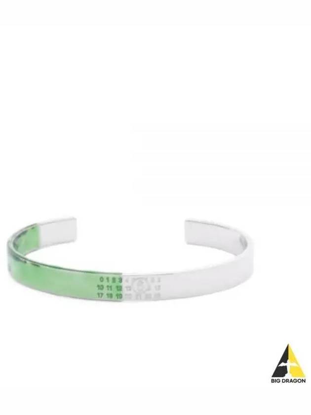 Numeric Engraved Cuff Bracelet Green Silver - MAISON MARGIELA - BALAAN 2