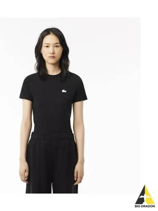 Women s Training Basic T Shirt Black - LACOSTE - BALAAN 1