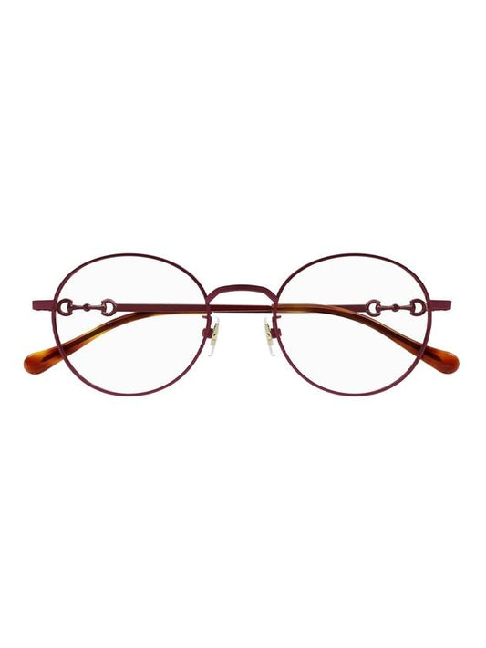 Eyewear Horsebit Temple Oval Frame Glasses Brown - GUCCI - BALAAN 1