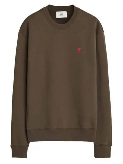 De Coeur Embossed Logo Crewneck Sweatshirt Brown - AMI - BALAAN 2