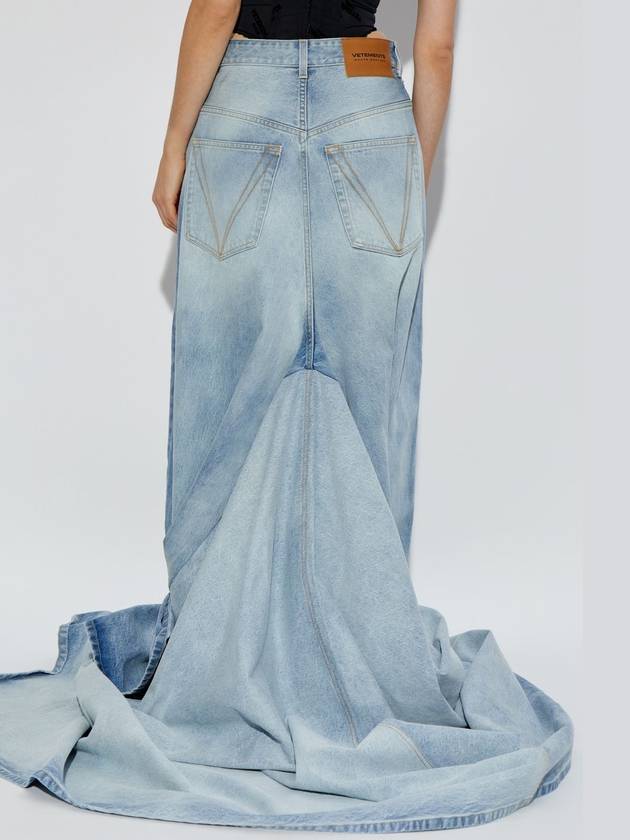 VETEMENTS Jeans With Train, Women's, Light Blue - VETEMENTS - BALAAN 4